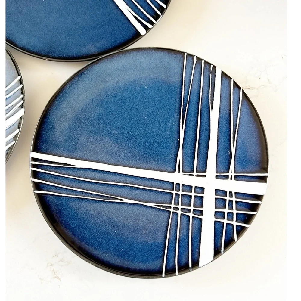 West Elm Deep Blue Ceramic Plate